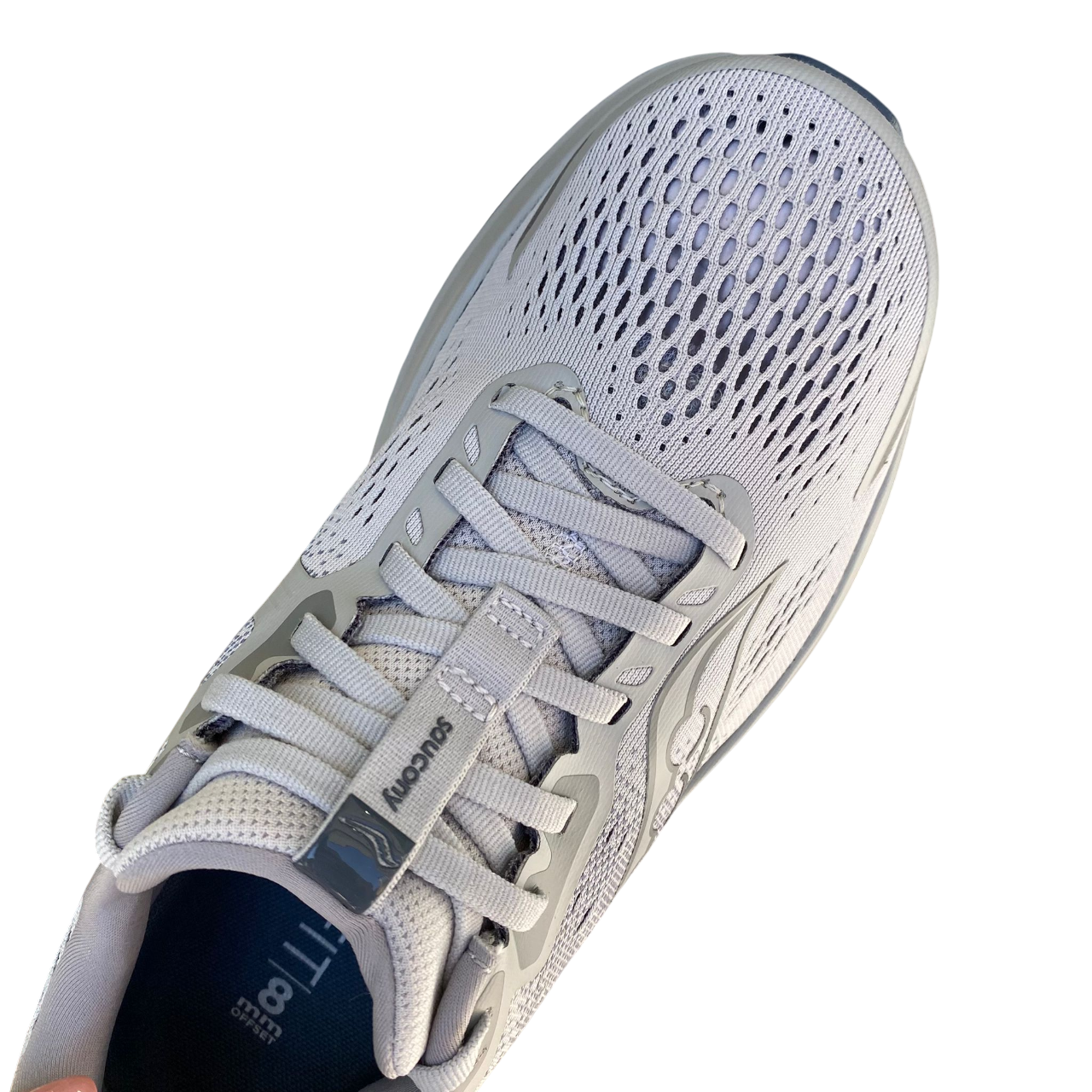 Saucony Guide 18 tomaia mesh traspirante grigio fossile uomo