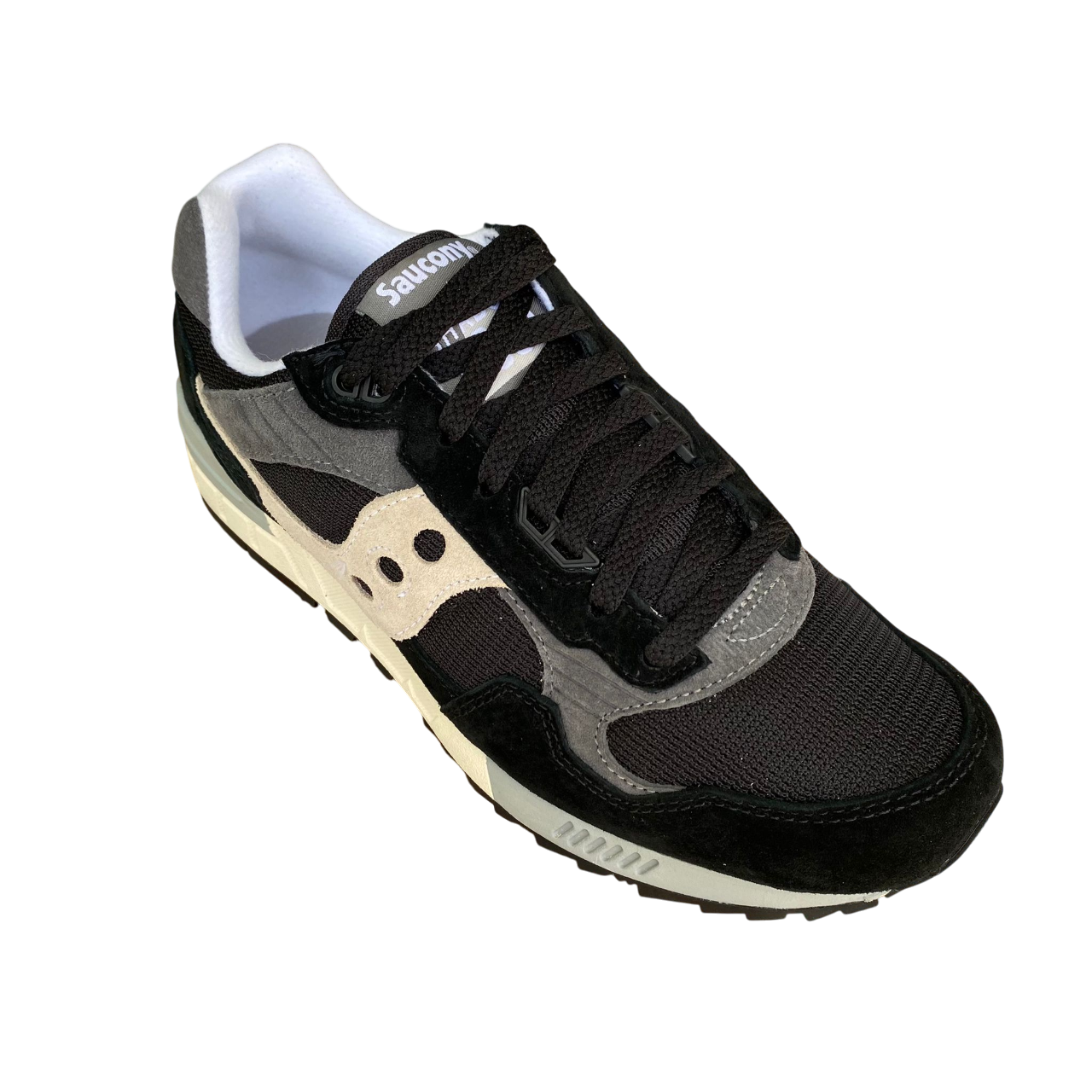 Sneakers Saucony Originals Shadow 5000 nere da uomo, design retro running con tomaia in suede e mesh, logo Saucony laterale e suola ammortizzata - alto
