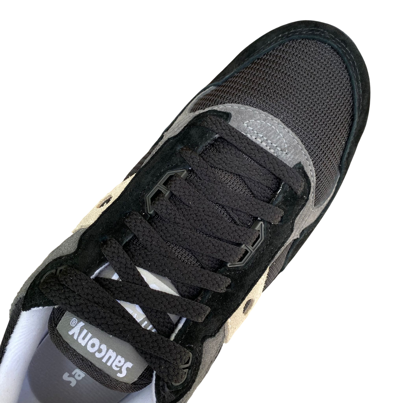Sneakers Saucony Originals Shadow 5000 nere da uomo, design retro running con tomaia in suede e mesh, logo Saucony laterale e suola ammortizzata - lacci