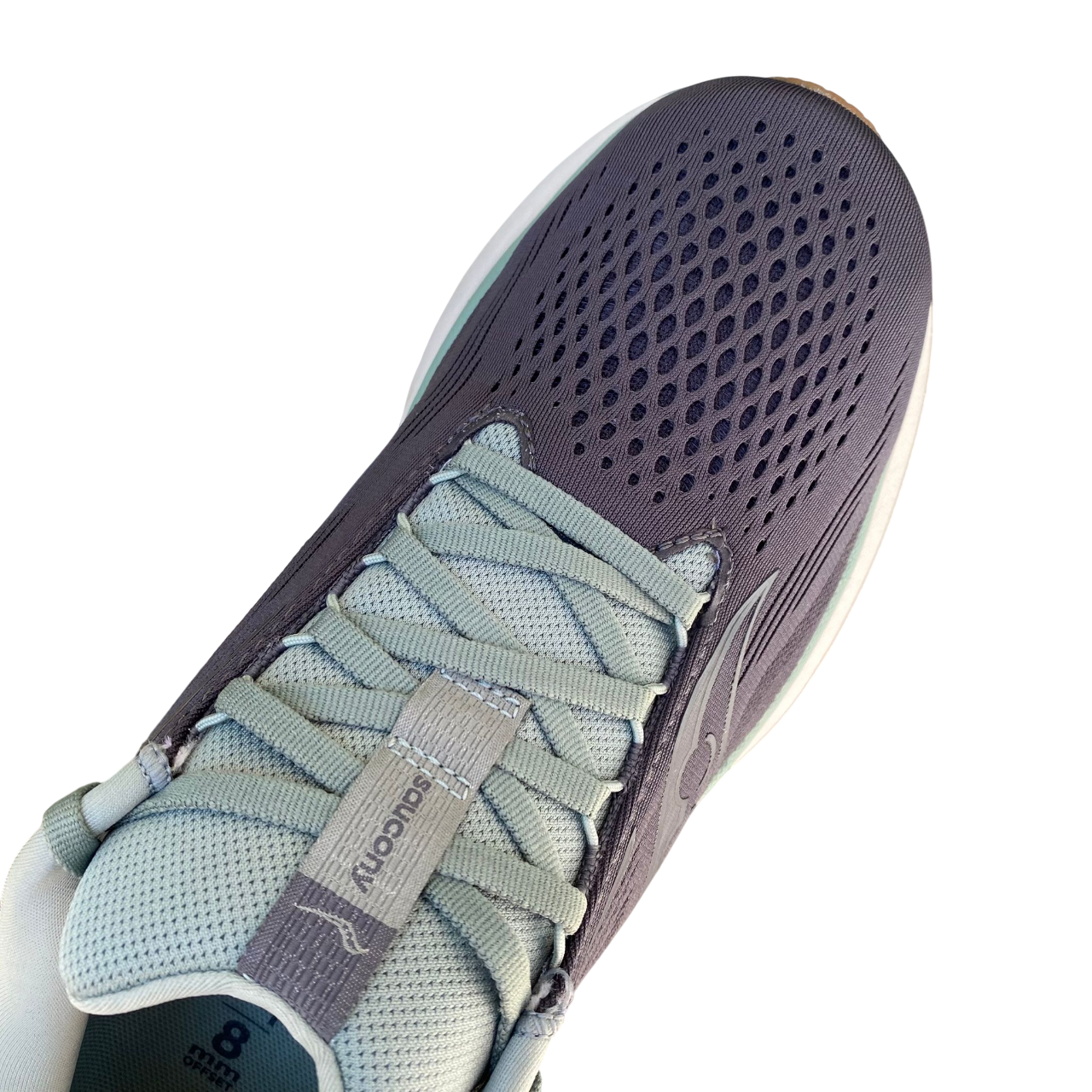 Scarpe da running Saucony Ride 18 S21000-227 uomo carbonio, vista tomaia tecnologia PWRRUN+