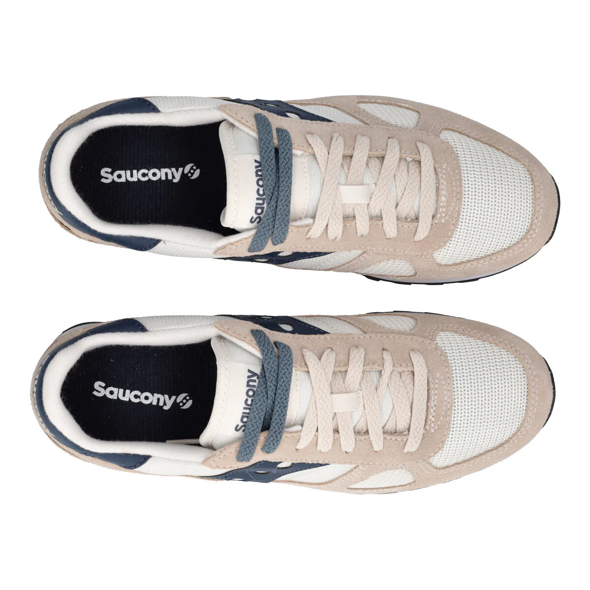 Saucony Shadow Original S2108-879 Sneakers Uomo Bianco Navy Blu Vintage vista dall'alto