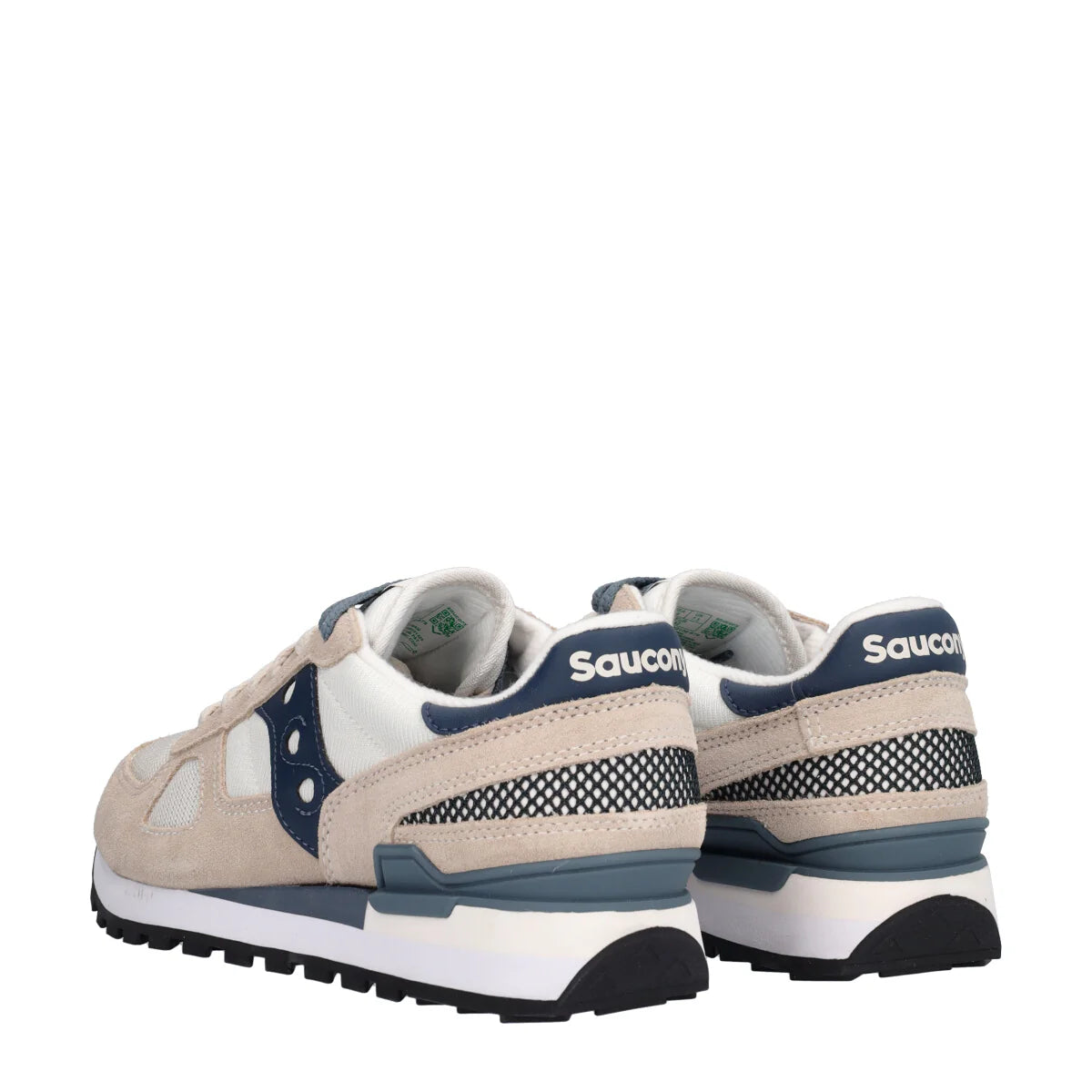 Saucony Shadow Original S2108-879 Sneakers Uomo Bianco Navy Blu Vintage vista tallone