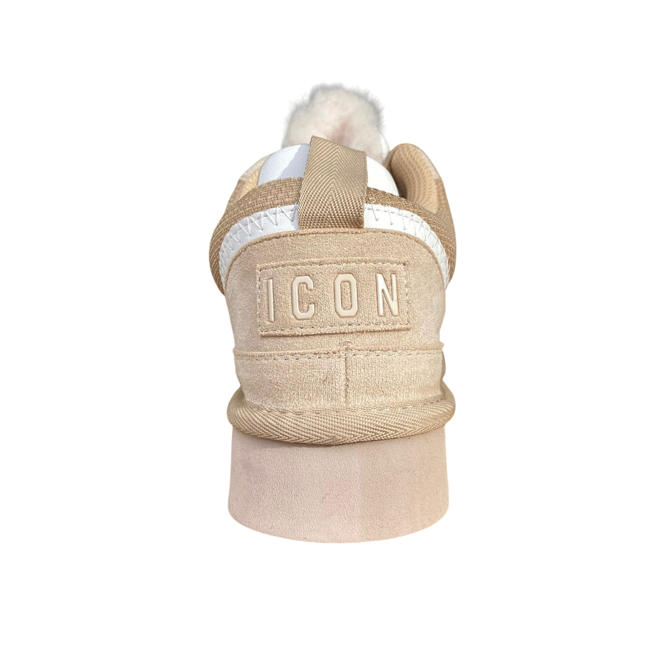 Scarpa Icon donna IC05330SD Beige, eco-pelle e pelliccia interna. Sneakers calde, fondo antiscivolo - tallone