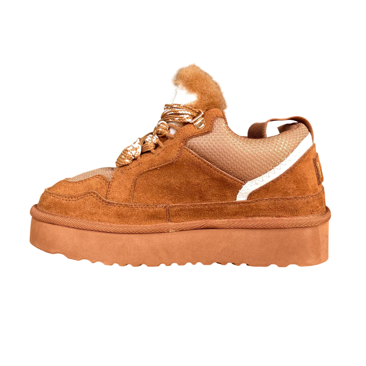 Scarpa Icon donna IC05330SD biscotto, eco-pelle e pelliccia interna. Sneakers calde, fondo antiscivolo - laterale