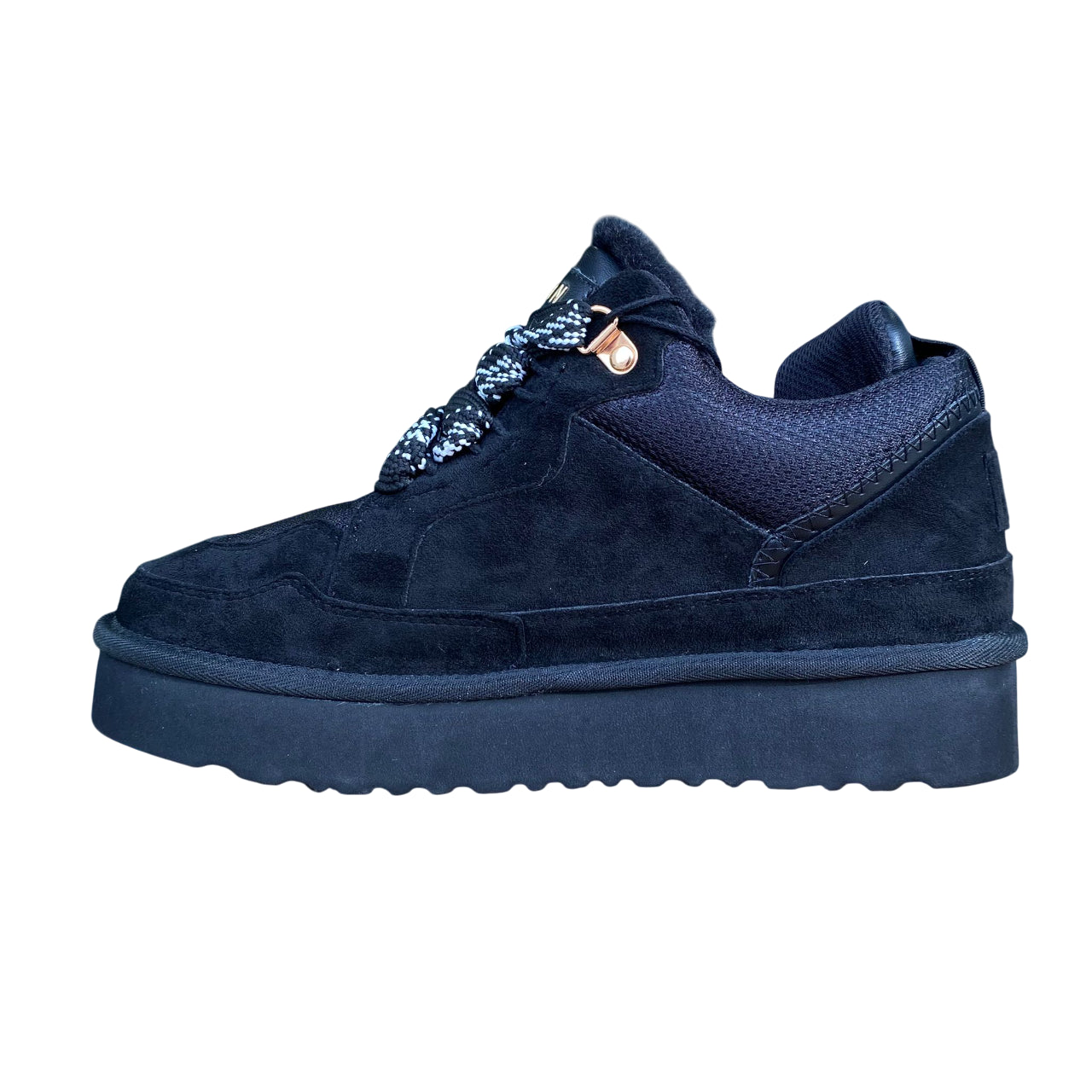 Scarpa Icon donna IC05330SD nero, eco-pelle e pelliccia interna. Sneakers calde, fondo antiscivolo - laterale 