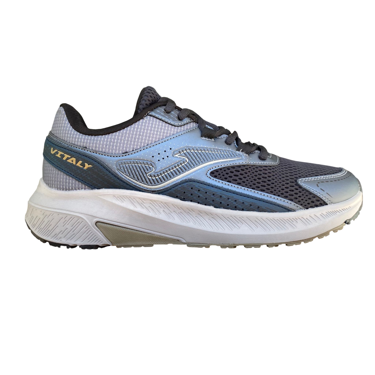 Scarpe da running Joma Vitaly grigio scuro uomo con tomaia mesh tecnico e sistema VTS