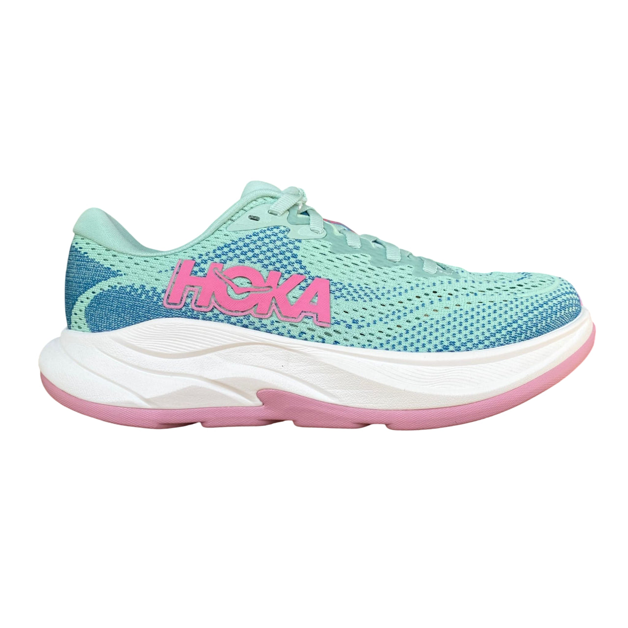 Scarpe running Hoka One One Rincon 4 donna giadeite-blu leggere con schiuma evoluta, vista laterale design femminile