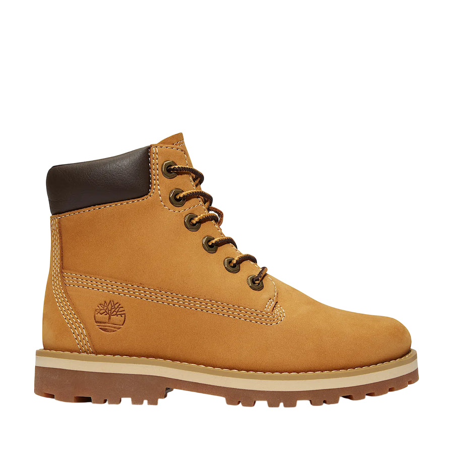 Scarponcino Timberland Junior Chelsea Courma giallo grano con pelle premium, zip laterale e materiali sostenibili ReBOTL