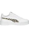 Puma scarpa sneakers da ragazza Carina 2.0 Animal 392024 01 bianco nero oro