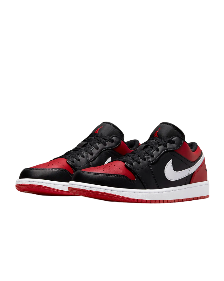 Jordan scarpa sneakers bassa da uomo Jordan 1 Low 553558 066 nero rosso bianco