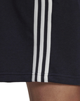 Adidas pantaloncino sportivo in cotone garzato 3-strisce Essentials French Terry IC9436 legend ink