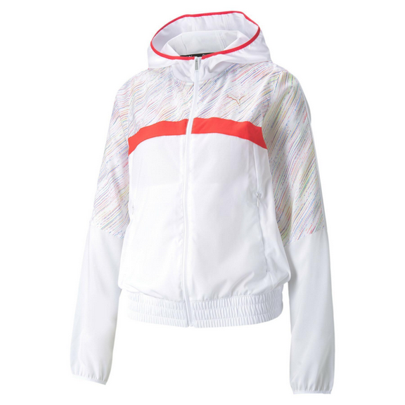 Puma giacca sportiva antivento da donna Jacket Run Graphic Hooded W 520836 02 white