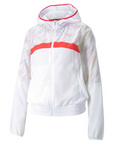 Puma giacca sportiva antivento da donna con cappuccio Jacket Run Graphic 520836 02 bianco