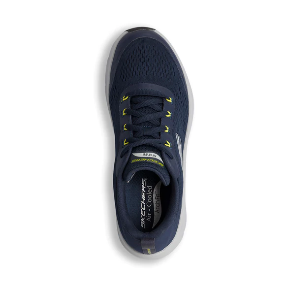 Skechers scarpa sneakers da uomo Relaxed Fit Arch Fit D&#39;Lux Sumner 232502/NVLM blu limone