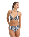 Arena costume da bagno da donna Bikini scollo America Halterneck Allover 005956550 grigio multi