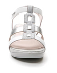Stonefly sandalo casual confortevole da donna con tacco 4cm eve24 nappa 219150 150  bianco argento