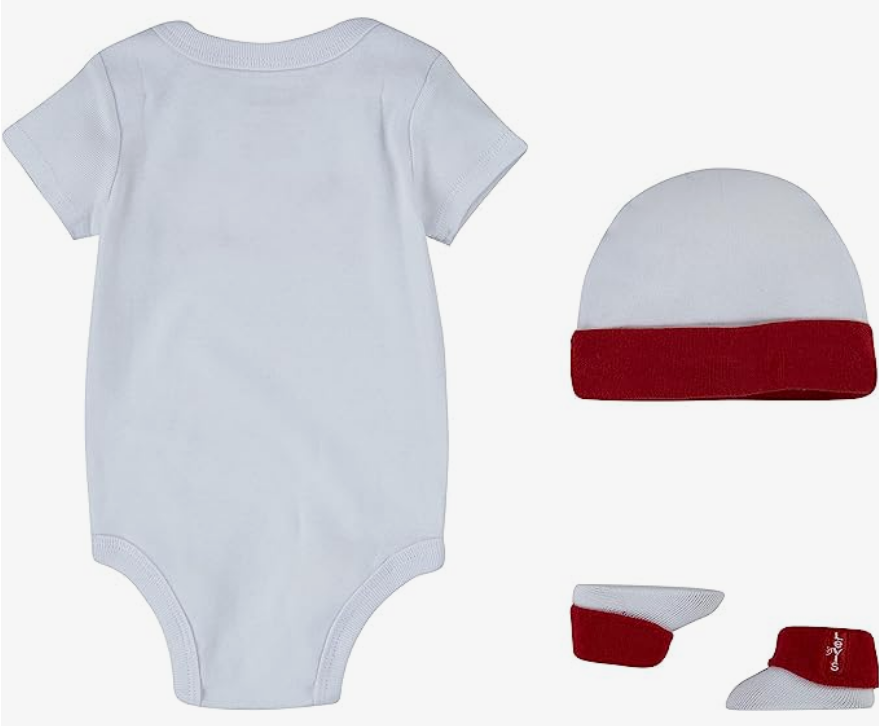 Levi&#39;s Kids completo da neonato classico con logo confezione da 3 pezzi LL0019 001 bianco-rosso