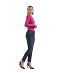 CafèNoir pantalone jeans da donna Denim Slim c7 JJ1018 B008 blu medio scuro