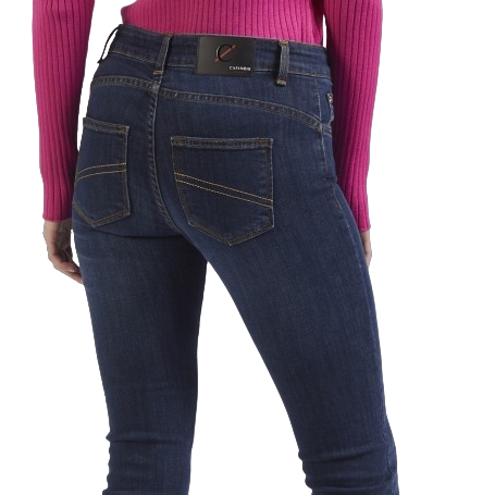 CafèNoir pantalone jeans da donna Denim Slim c7 JJ1018 B008 blu medio scuro