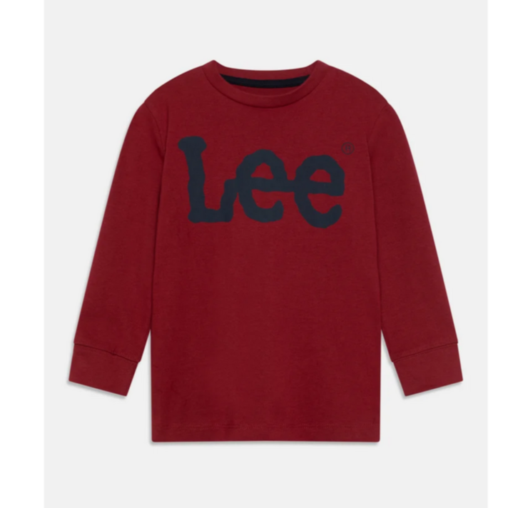 Lee Kids maglietta manica lunga da ragazzo con Logo Wobbly Graphic LEE0004 B78 rubino