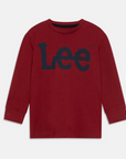 Lee Kids maglietta manica lunga da ragazzo con Logo Wobbly Graphic LEE0004 B78 rubino