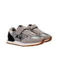 Sun68 scarpa sneakers glitterata con laccio elastico e strappo da ragazza Kelly Big Z43417K 44 argento