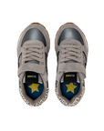 Sun68 scarpa sneakers glitterata con laccio elastico e strappo da ragazza Kelly Big Z43417K 44 argento