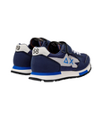 Sun68 scarpa sneakers da bambino con laccio elastico e velcro Niki Solid Z43321K 07 blu