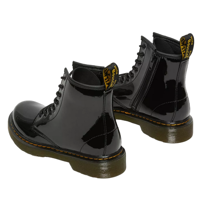 Dr. Martens Anfibio Sinclair In Vernice Nera Con Stampa Cocco, UK