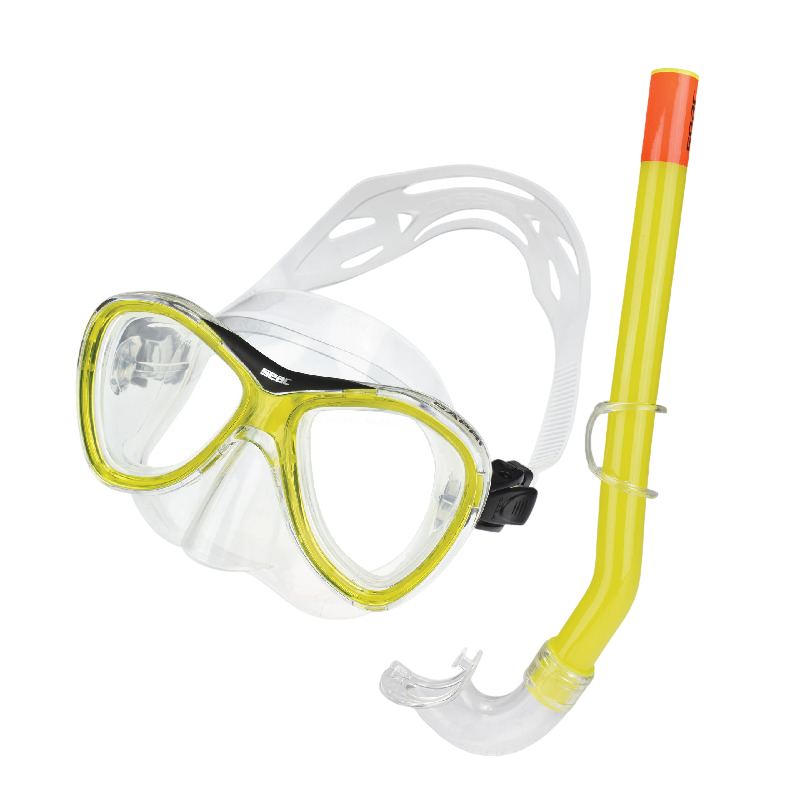 Seac Set Capri SLT Maschera e tubo da snorkeling per bambini 3-8 anni 9466B giallo
