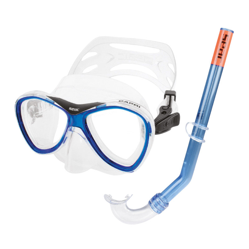 Seac Set Capri SLT Maschera e tubo da snorkeling per ragazzi 7-13 anni 9466B blu