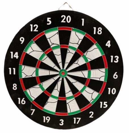Abbey Set Bersaglio bifacciale a muro Darts Flock II 52AL con 6 freccette, superficie in flock anti-rimbalzo e design bifacciale per doppio divertimento