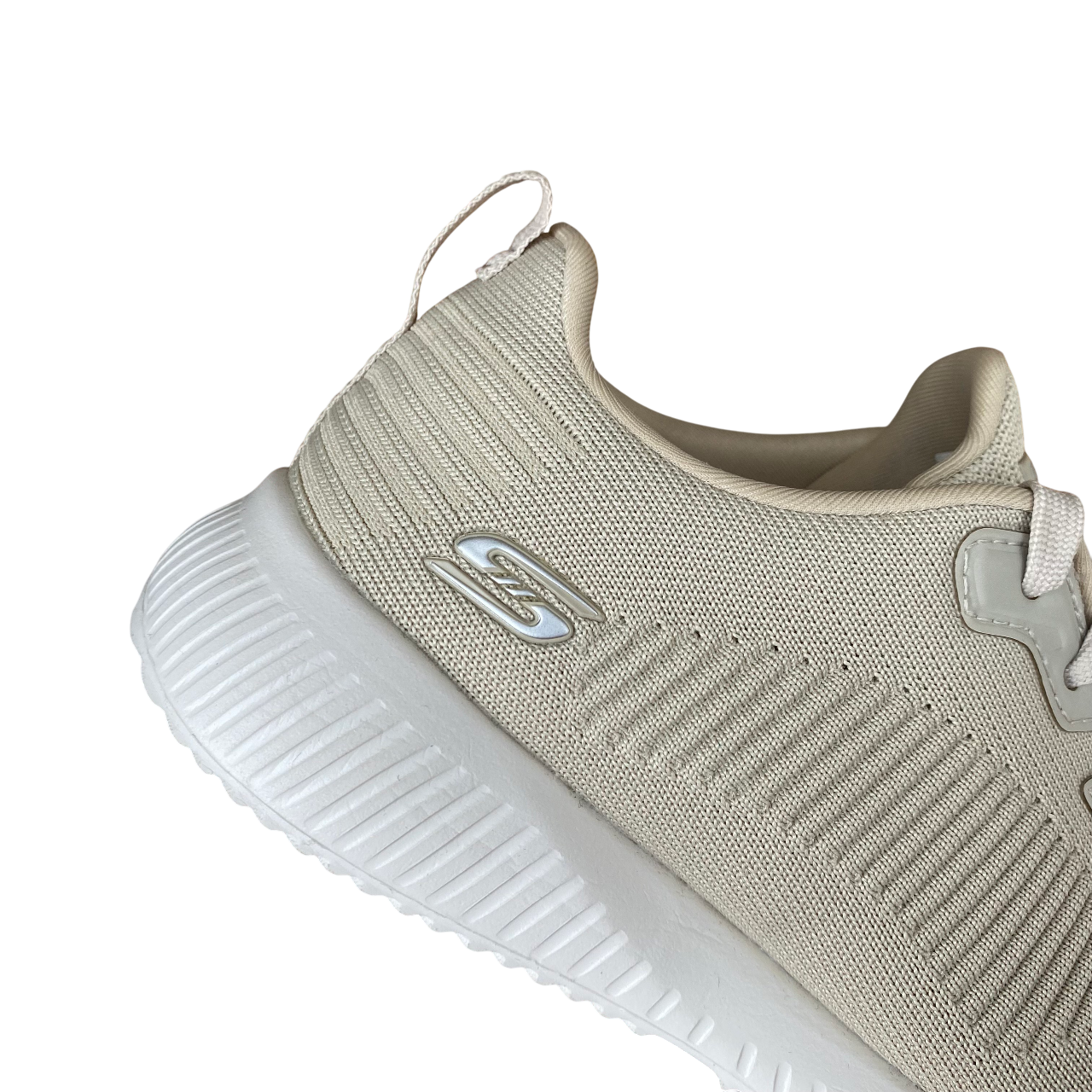 Sneakers Skechers Bobs Squad Tough Talk 32504 colore naturale, calzature donna leggere e confortevoli - dettaglio logo