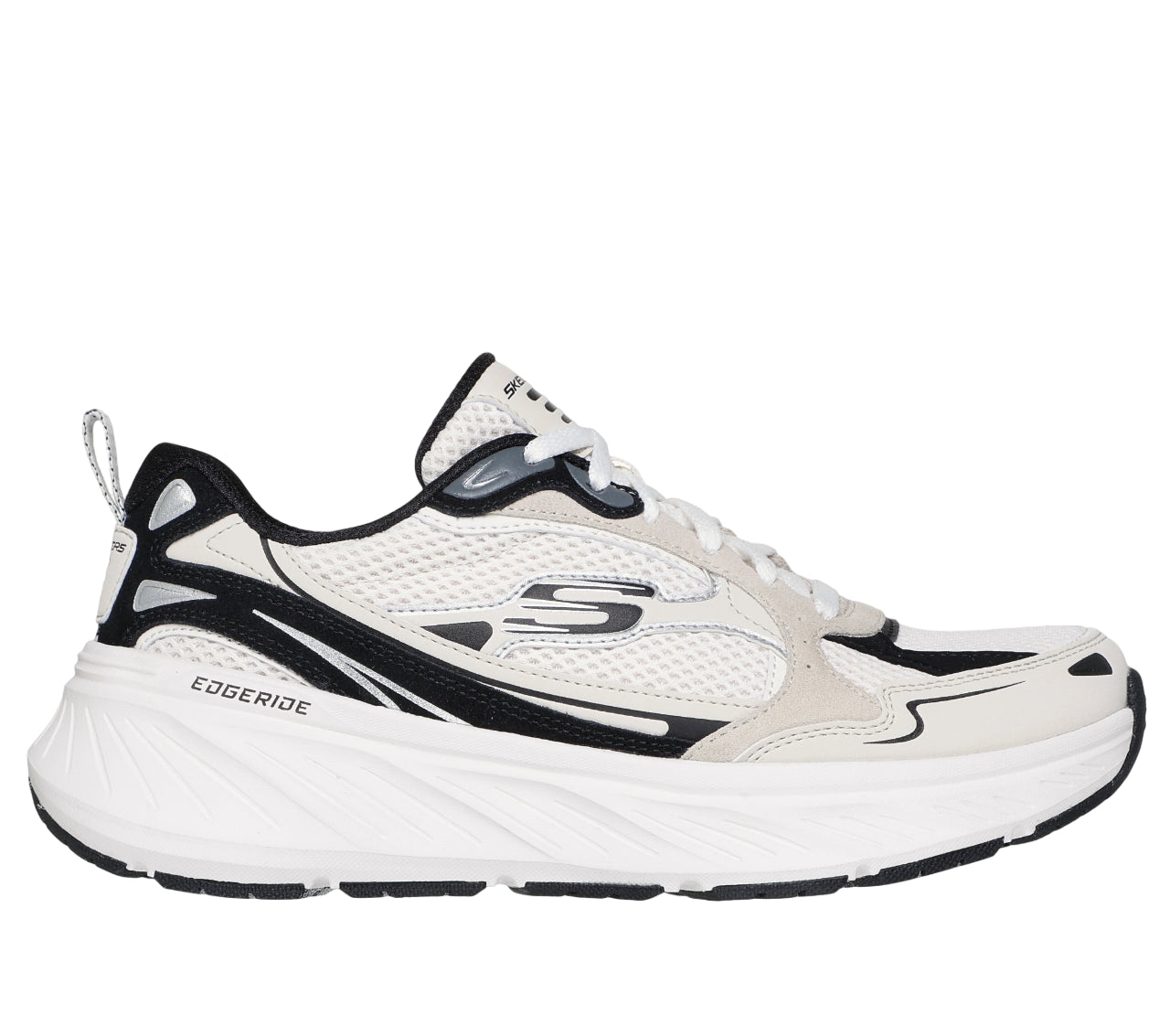 Profilo esterno Skechers Edgeride NTBK con logo Skechers e design specifico per running donna