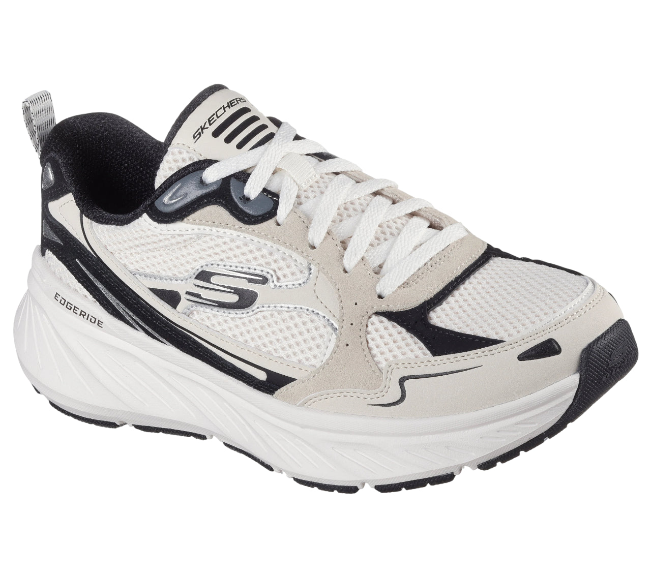 Scarpe running Skechers Relaxed Fit Edgeride donna NTBK con Memory Foam, vista laterale design comfort