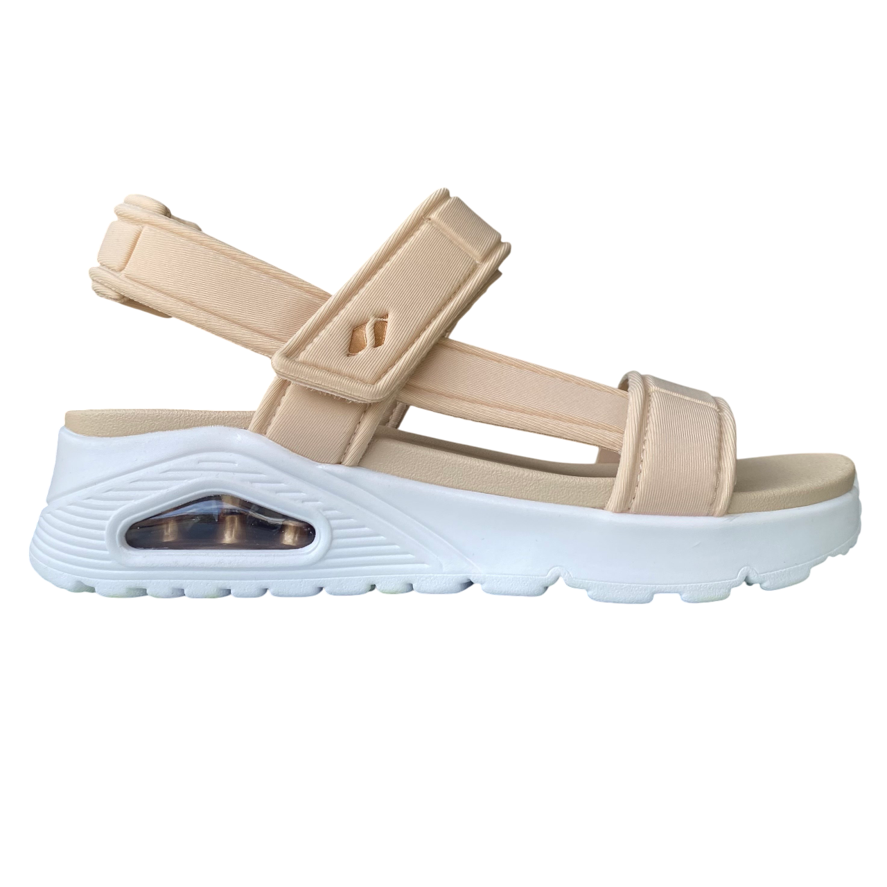 Sandali Skechers Uno Summer Stand2 naturali donna 119813 vegan con suola ammortizzata e design elegante versatile vista laterale esterna