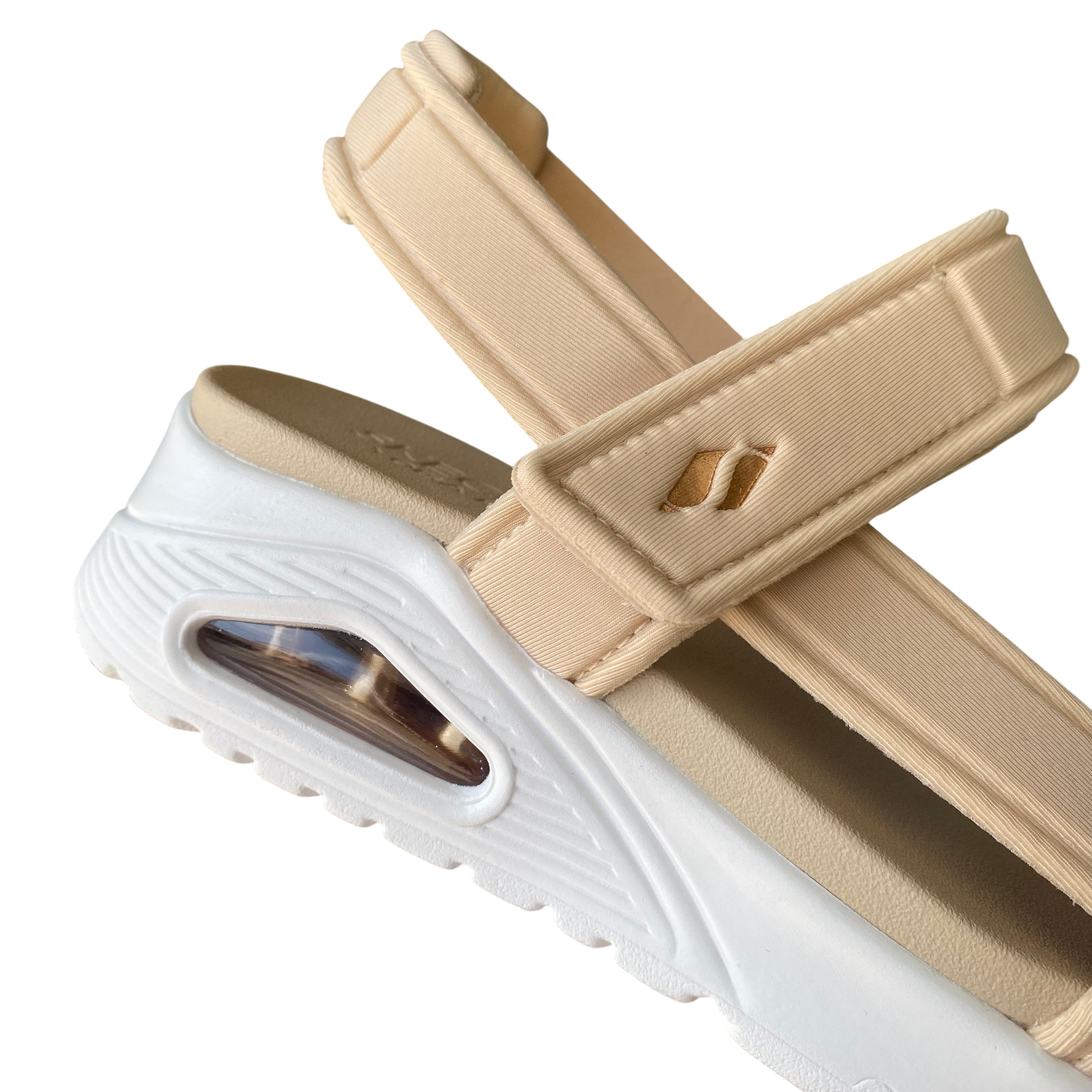 Sandali Skechers Uno Summer Stand2 naturali donna 119813 vegan con suola ammortizzata e design elegante versatile dettaglio tacco