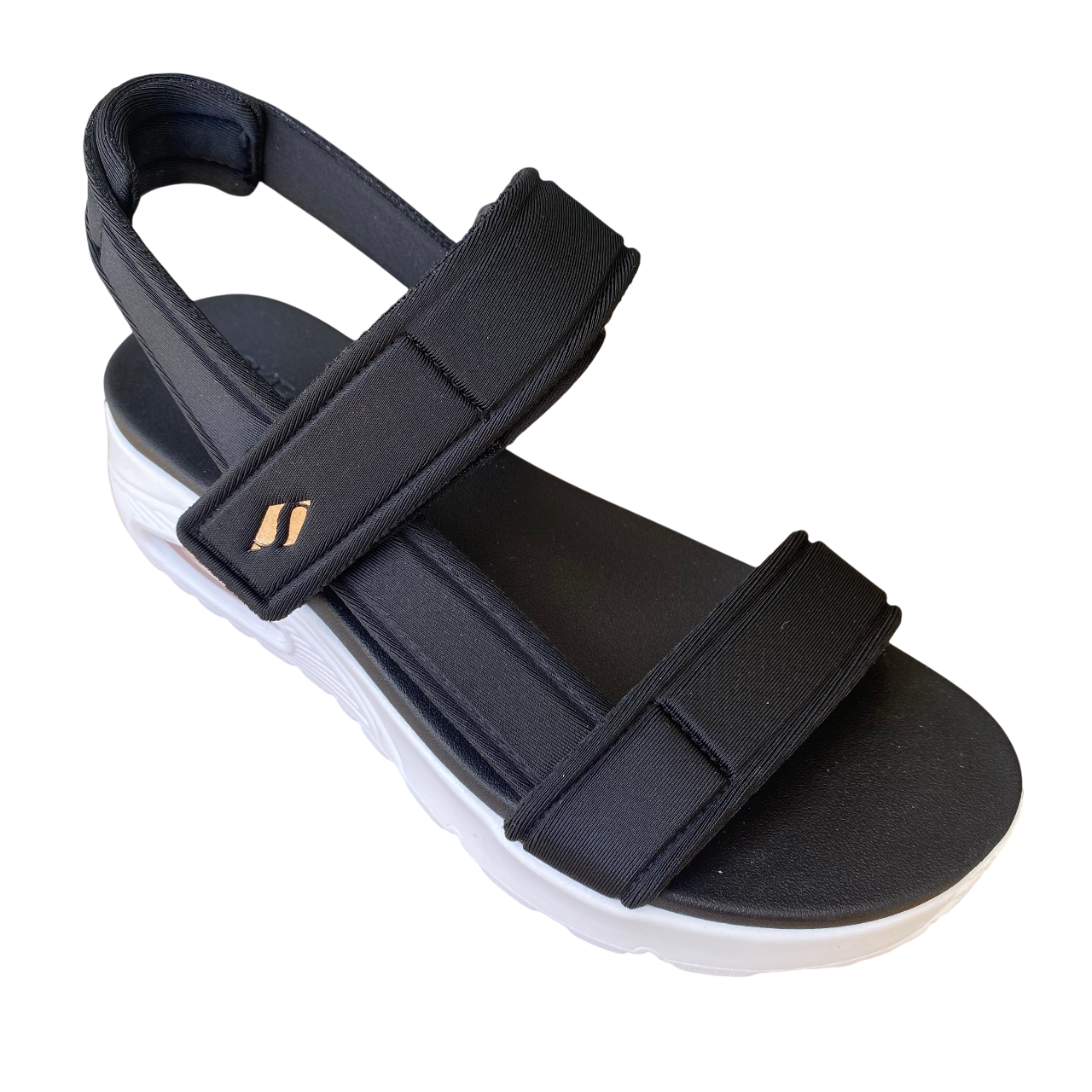 Sandali Skechers Uno Summer Stand2 neri donna 119813 vegan con suola ammortizzata e design estivo elegante vista dall'alto 