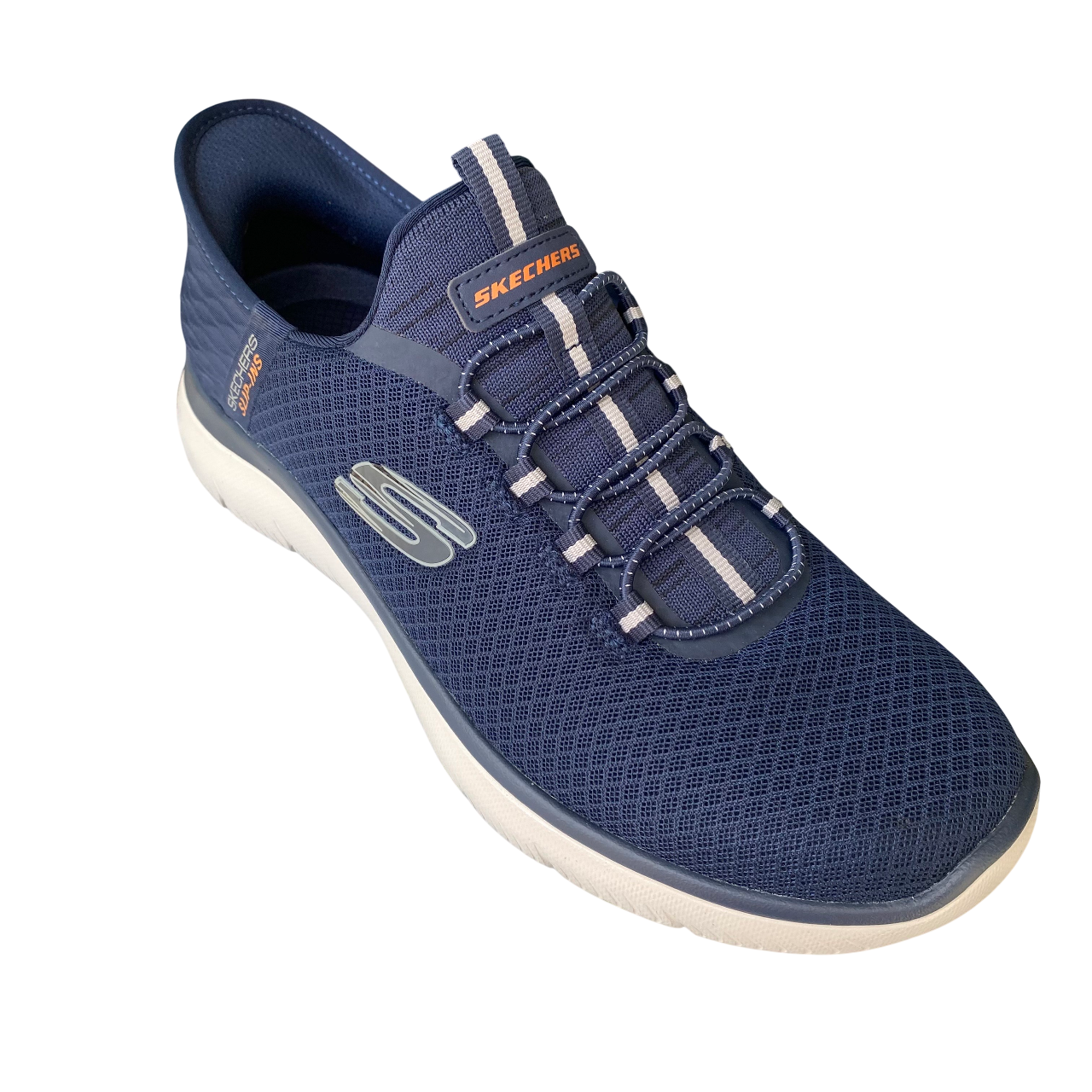 Scarpe Skechers Slip-ins Summits High Range vegan da uomo, colore blu navy (232457/NVY), con tecnologia Hands Free e soletta Air-Cooled Memory Foam