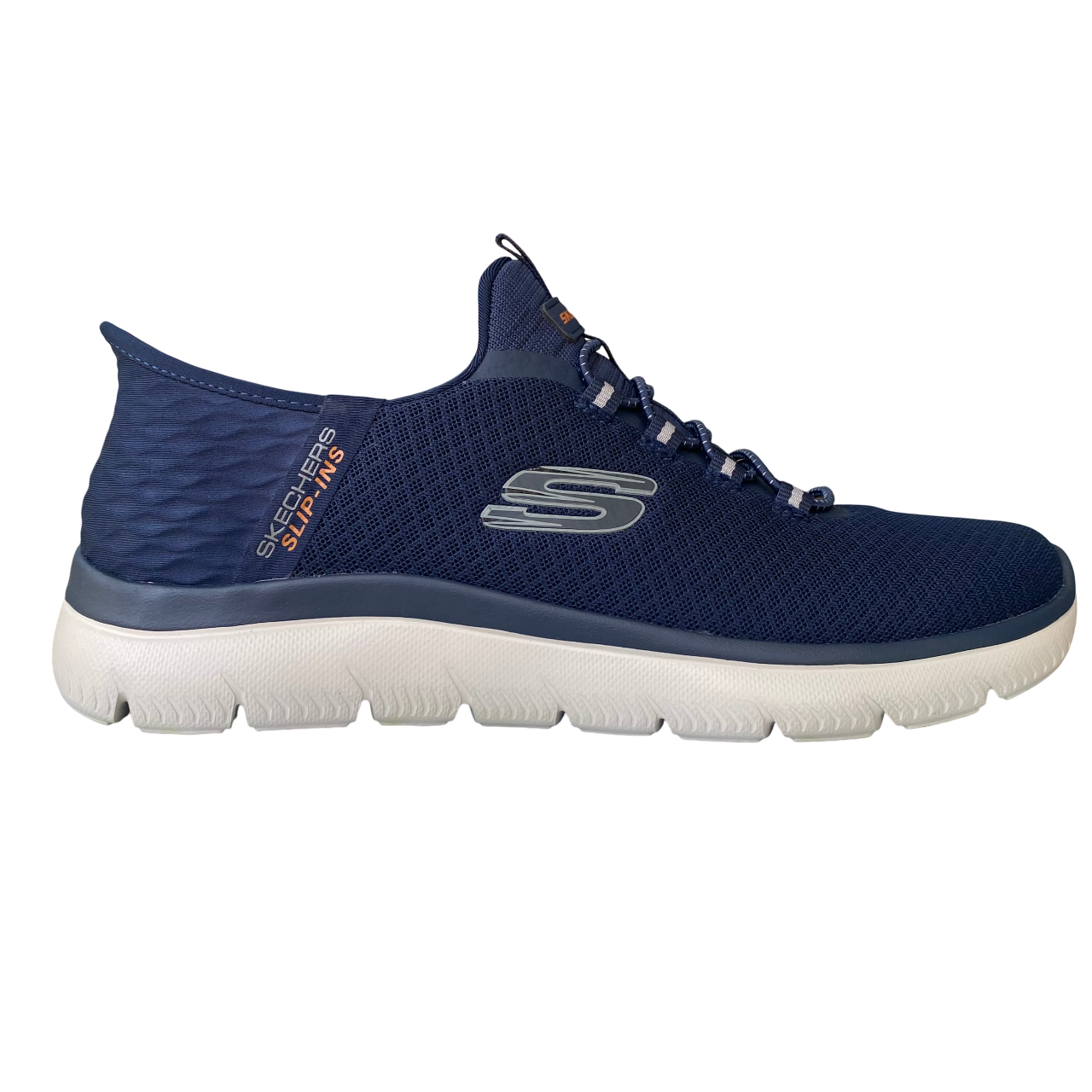 Scarpe Skechers Slip-ins Summits High Range vegan da uomo, colore blu navy (232457/NVY), con tecnologia Hands Free e soletta Air-Cooled Memory Foam
