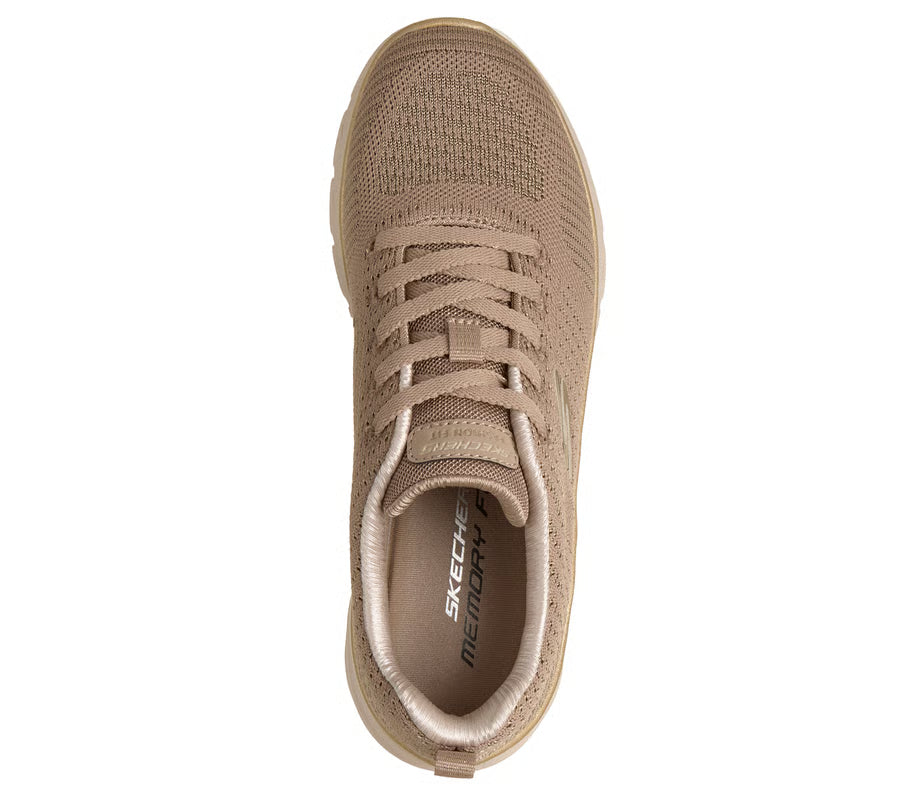 Skechers scarpa sneakers da donna Fashion Fit 2.0 - Moonlight Glow taupe-gold alto