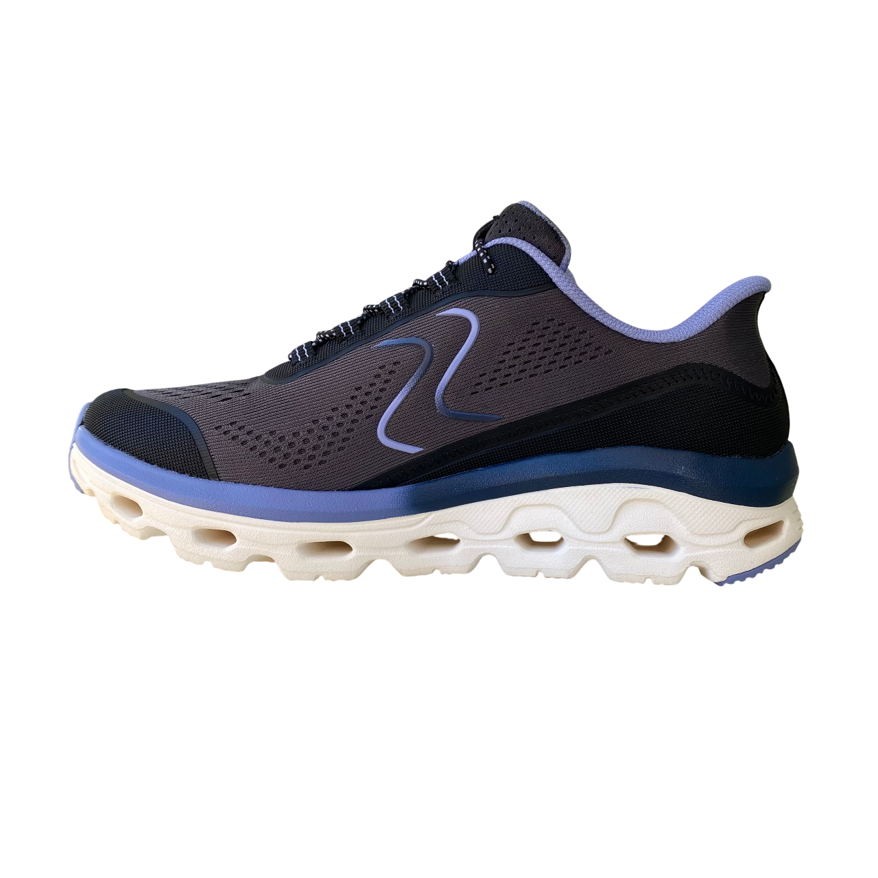 Skechers scarpa sneakers da donna Slip-Ins Glide-Step Sole 180272/BKBL nero-blu