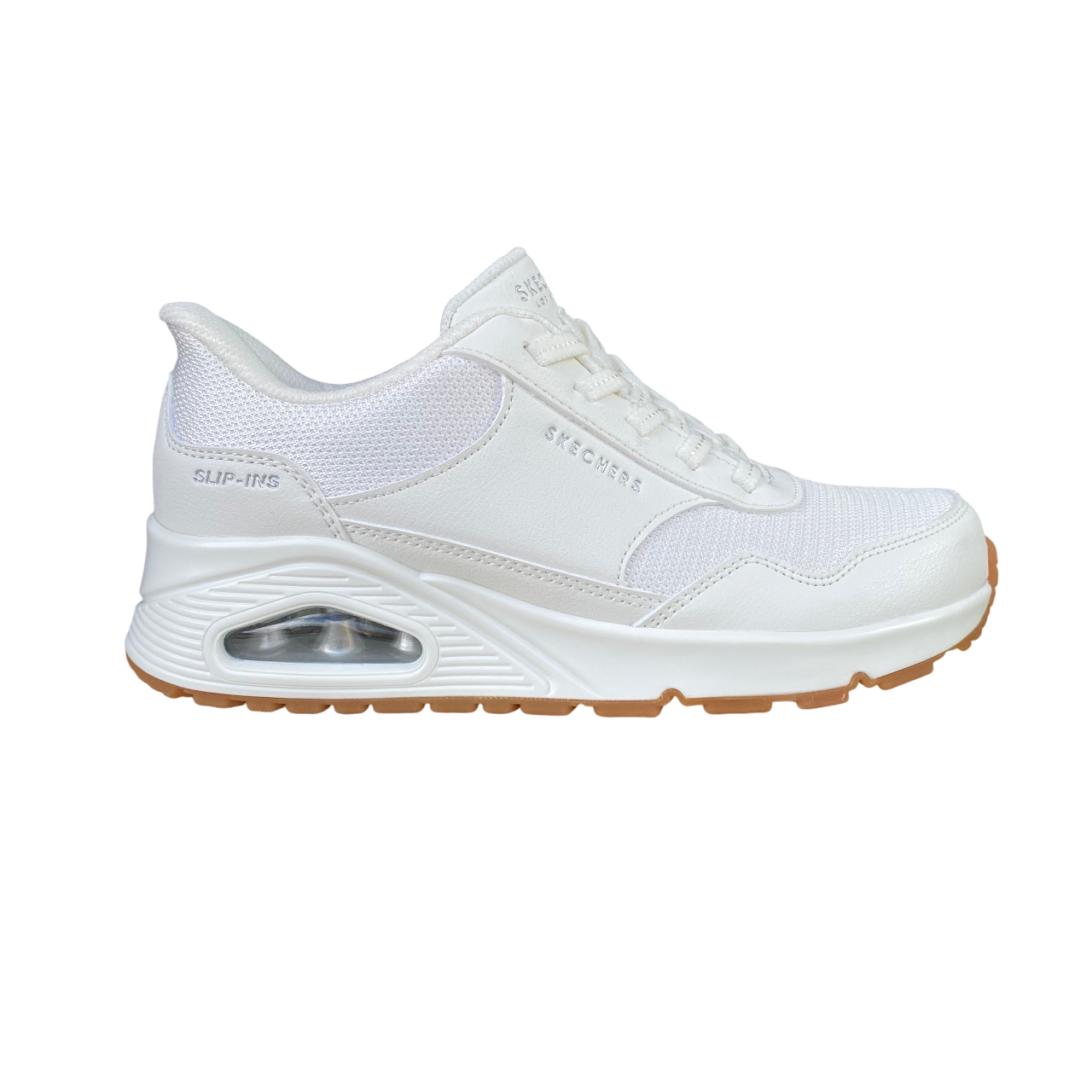 Skechers scarpa sneakers da donna Slip-ins Uno Banksia 177117/WHT bianco