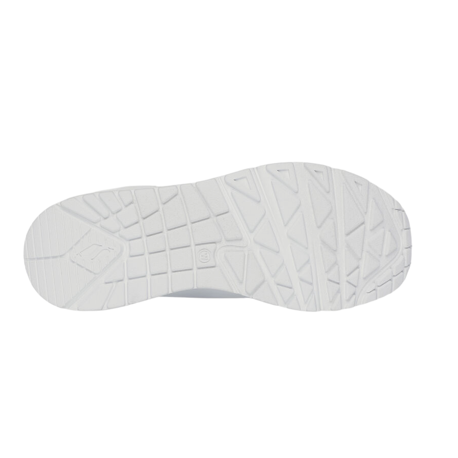 Skechers scarpa sneakers da donna Uno Shimmer Away 155196/WSL bianco-argento 4