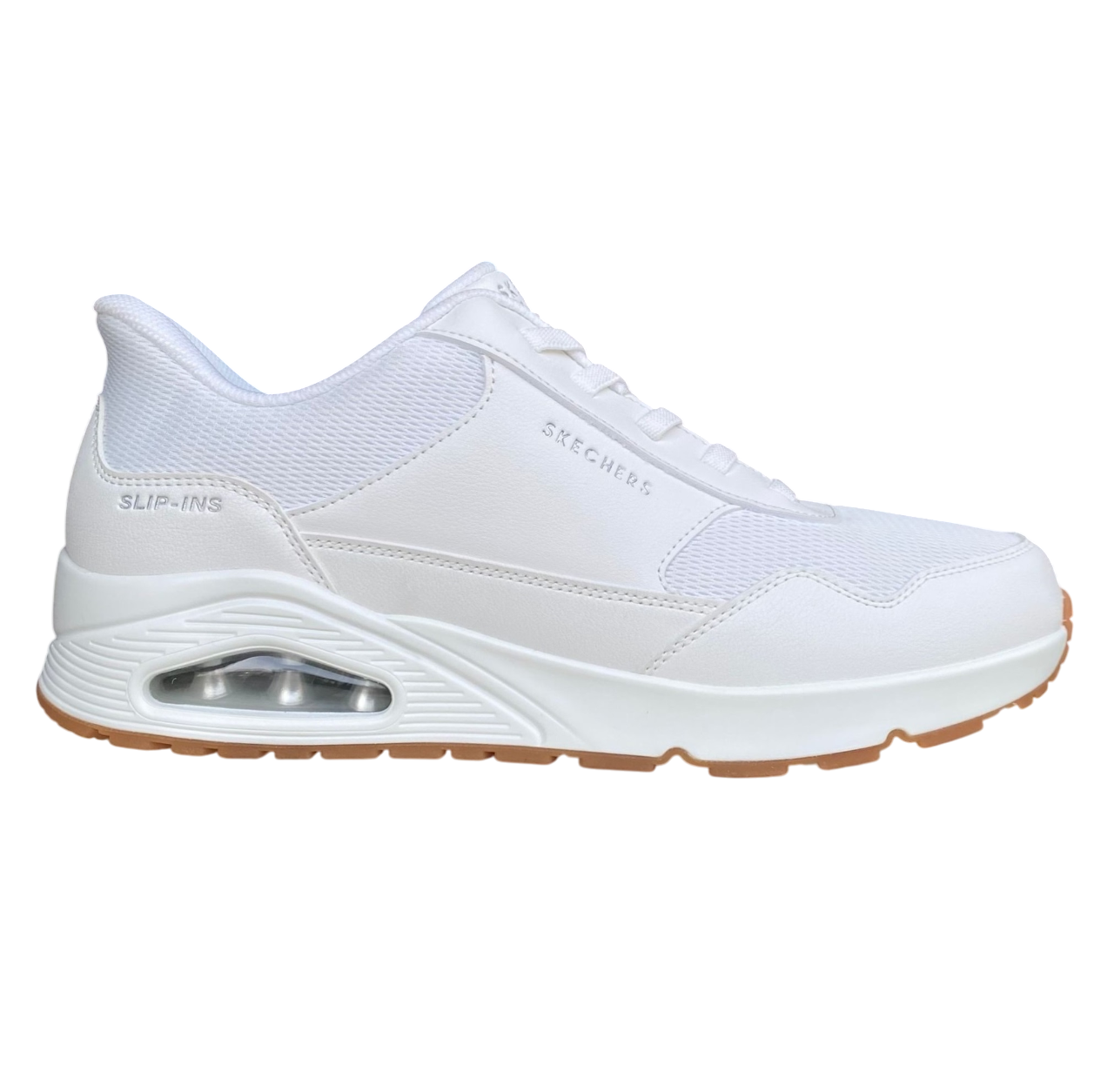 Skechers scarpa sneakers da uomo Slip-ins Uno Banksia 183022/WHT bianco