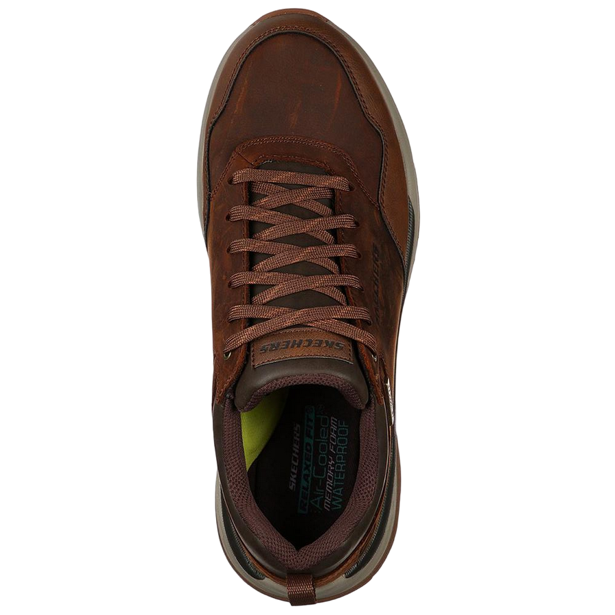 Skechers scarpa sneakers impermeabile da uomo Benago Hombr 210021/CDB marrone vista dall'alto