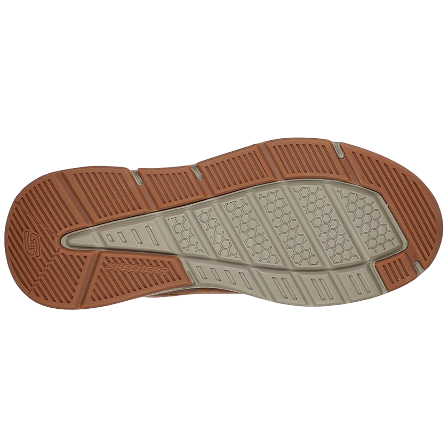 Skechers scarpa sneakers impermeabile da uomo Benago Hombr 210021/CDB marrone vista suola