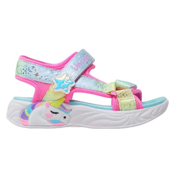 Skechers sandalo da bambina Unicorn Dreams Majestic Bliss 302682l/PKMT rosa/multicolore