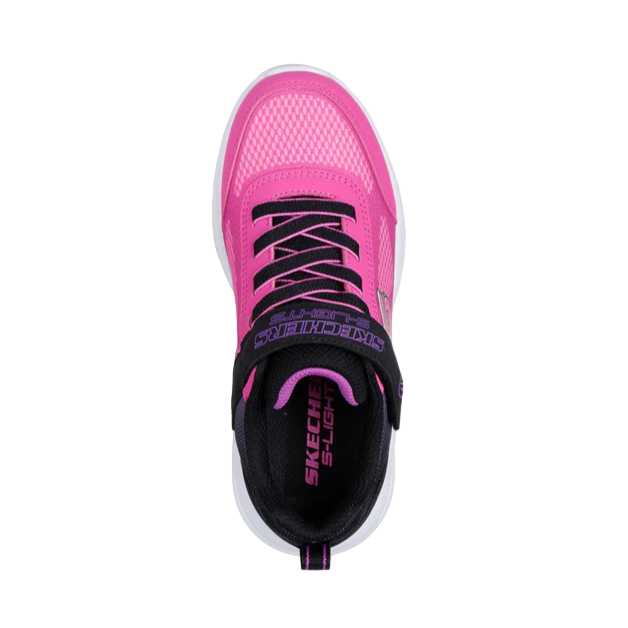 Skechers scarpa da ginnastica con le luci da bambina Sola Glow Ombre Deluxe 303714L/BKHP nero-rosa