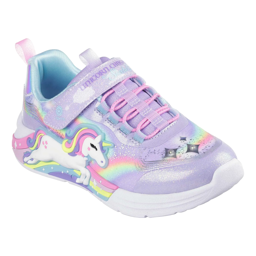 Skechers scarpa da ginnastica da bambina con le luci Unicorn Chaser 302298N/LVMT lavanda